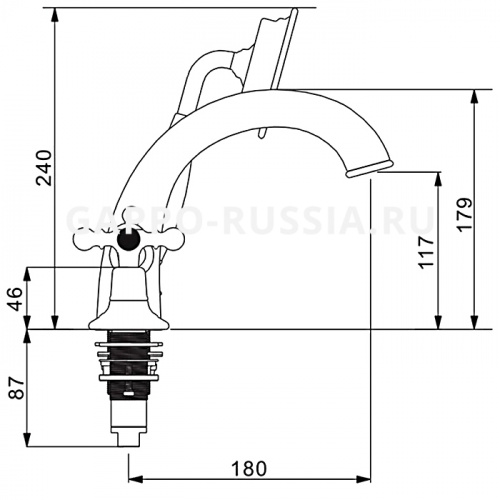 Смеситель на борт ванны Gappo G1189 на 4 отверстия фото 2