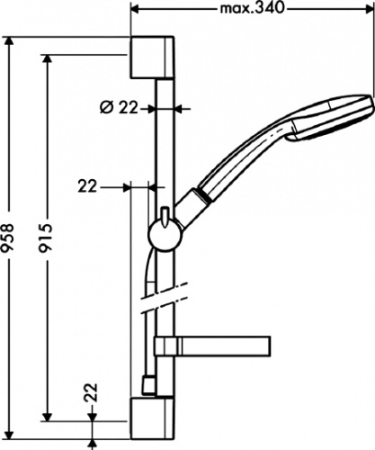 Душевой гарнитур Hansgrohe Croma 100 1jet 27724000  Unica'C фото 9