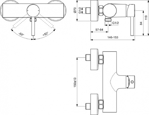 Смеситель Ideal Standard Ceraline BC200AA для душа фото 2