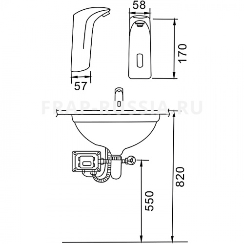 Смеситель для раковины сенсорный Frap F511-1 фото 2