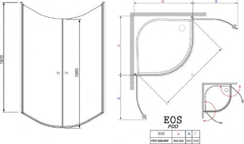 Душевой уголок Radaway EOS PDD 90 интимато фото 4