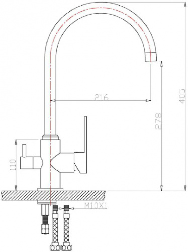 Смеситель Zorg Sanitary ZR 317 YF-33 для кухонной мойки фото 2