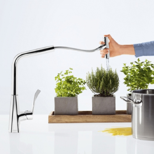 Смеситель Hansgrohe Metris Select 14884000 для кухонной мойки фото 3