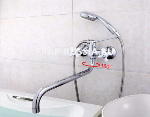 Смеситель для ванны Frap F2618 с керамическими ручками фото 3