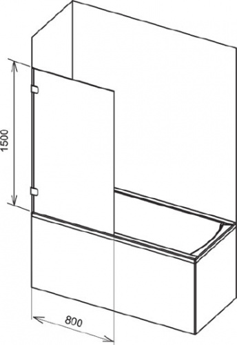 Шторка на ванну Ravak BVS1-80 Transparent, фурнитура хром фото 6
