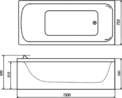 Акриловая ванна Triton Стандарт 150x75 см фото 5