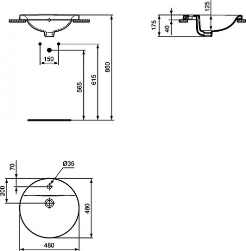 Рукомойник Ideal Standard Connect E504201 48 см фото 3