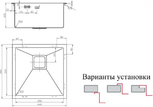 Мойка кухонная Zorg Inox Pvd SZR-44 Bronze фото 2