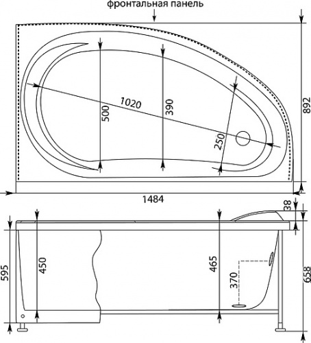 Акриловая ванна Aquanet Maldiva 150x90 R фото 15