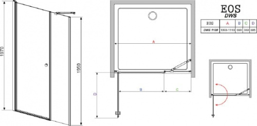 Душевая дверь в нишу Radaway EOS DWS 110 L фото 2