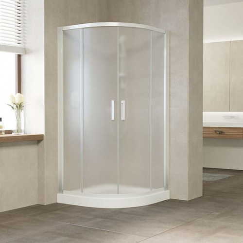 Душевой уголок Vegas Glass ZS 120 01 10 профиль белый, стекло сатин фото 2