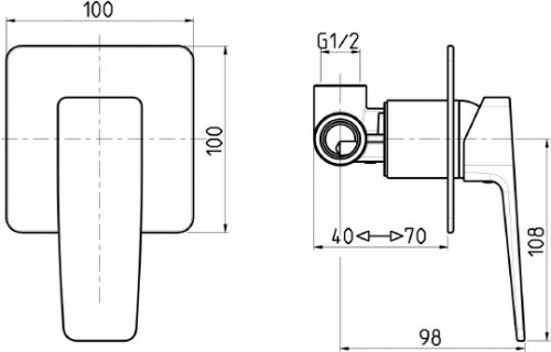 Смеситель M&amp;Z New Geometry NGM02700 С ВНУТРЕННЕЙ ЧАСТЬЮ, для душа фото 2