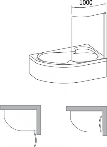 Шторка на ванну Ravak Rosa CVSK1 160/170 R Transparent, профиль белый фото 3