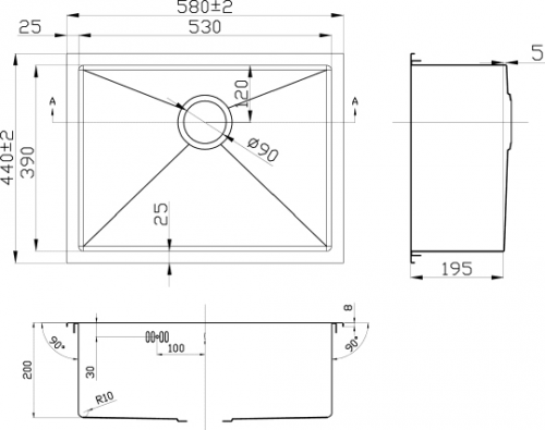 Мойка кухонная Zorg Inox RX RX-5844 фото 2
