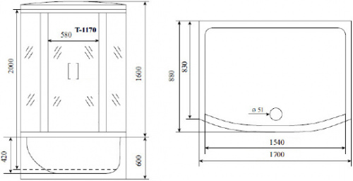 Душевой бокс Timo Standart T-1170 фото 8