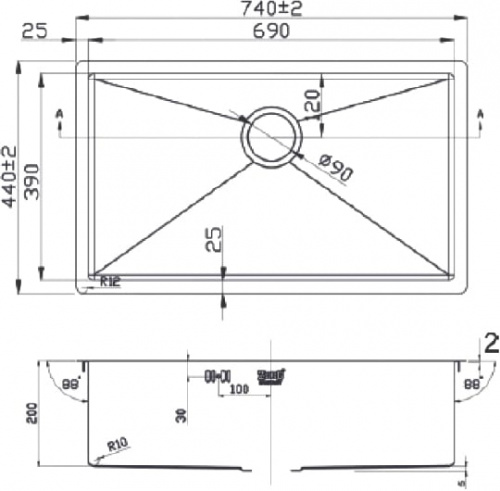 Мойка кухонная Zorg Light ZL R 740440 BRONZE фото 2