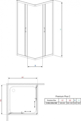 Душевой уголок Radaway Premium Plus D 90x100x190 прозрачное стекло фото 3