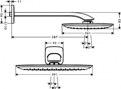 Верхний душ Hansgrohe PuraVida 27437400 фото 8