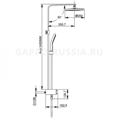 Душевая стойка Gappo G2495-1 с жидкокристаллическим экраном фото 2