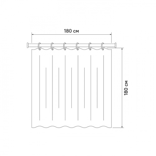 Штора для ванной комнаты, 180*180см, PEVA, IDDIS, P40PV11i11 фото 8