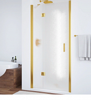 Душевая дверь в нишу Vegas Glass AFP 110 09 02 L вход 63 см, профиль золото, стекло шиншилла