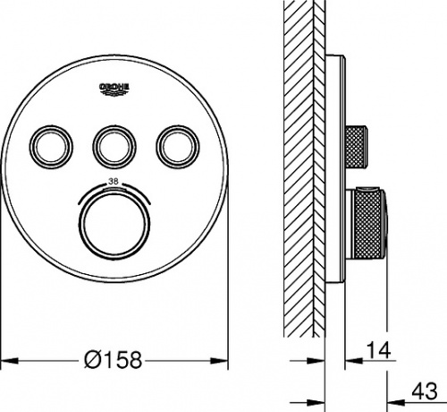 Термостат Grohe Grohtherm SmartControl 29904LS0 для душа, moon white фото 10