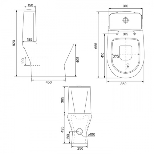 Унитаз-компакт безободковый, Edifice Rimless, IDDIS, EDIRDSEi24 фото 11