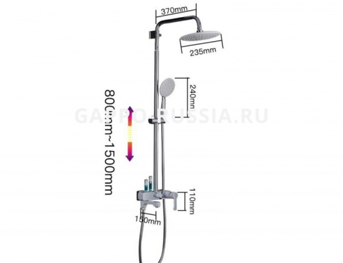 Душевая стойка Gappo G2402-8 фото 2