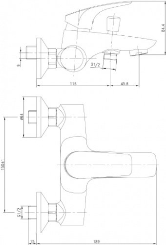 Смеситель Aquanet Techno SD90881 для ванны с душем фото 4