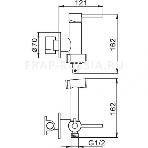 Смеситель Frap F7507 с гигиеническим душем фото 2