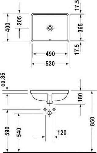 Рукомойник Duravit Starck 3 0305490000 встраиваемый фото 8