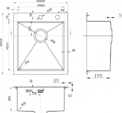 Мойка кухонная Zorg Inox RX RX-4551 фото 2