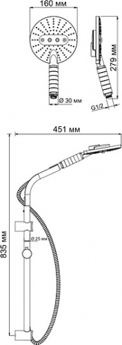 Душевой гарнитур Wasserkraft A044 фото 9