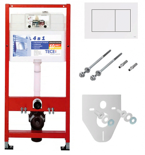Система инсталляции для унитазов TECE TECEnow K400400 4 в 1 с с панелью смыва ТЕСЕnow 9.240.400 белая 9400013