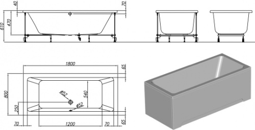 Акриловая ванна Kolpa San Elektra 180x80 фото 3