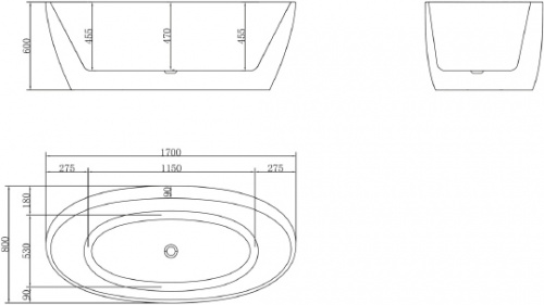 Акриловая ванна BelBagno BB404-1700-800 фото 3