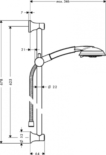 Душевой гарнитур Hansgrohe Raindance Classic 100 AIR 3 jet 27843000 Unica Classic фото 4