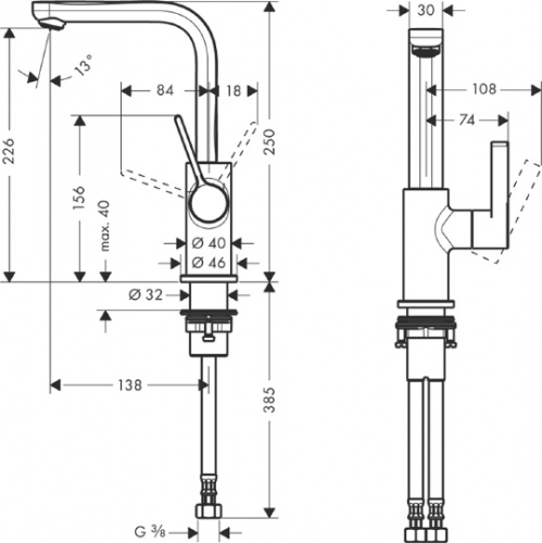 Смеситель Hansgrohe Metris S 31161000 для раковины фото 2