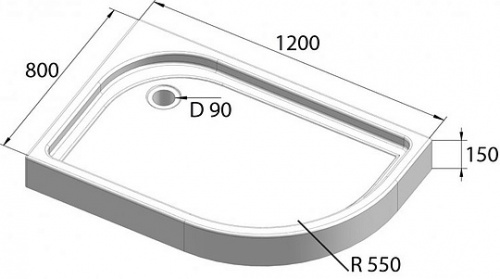 Поддон для душа BelBagno Tray 120х80 L R550 фото 6