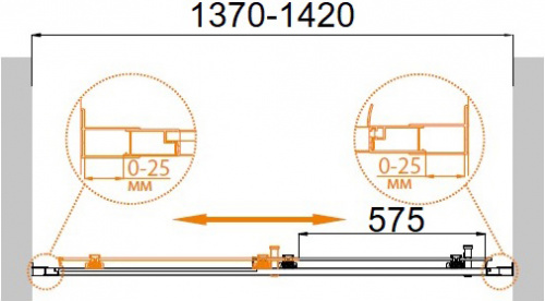 Душевая дверь в нишу Cezares Molveno BF 1 140 P Cr фото 4