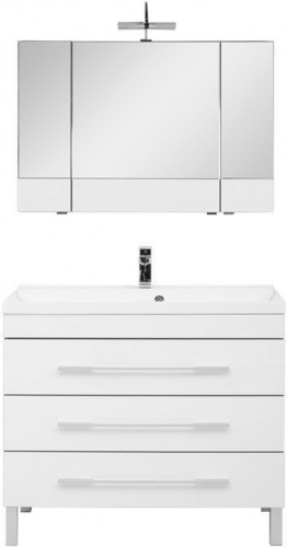 Комплект мебели для ванной Aquanet Верона NEW 100 белый (напольный 3 ящика) фото 3