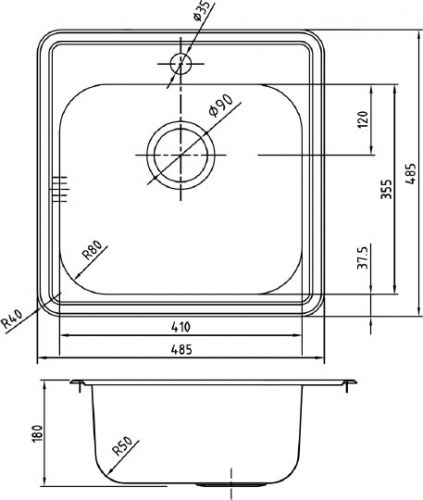 Мойка кухонная Iddis Strit STR48S0i77  фото 3