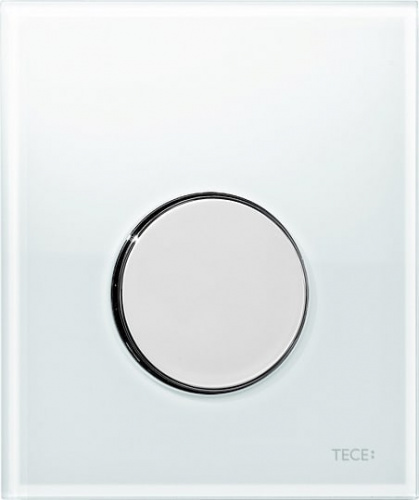 Кнопка смыва TECE Loop Urinal 9242660 белое стекло, кнопка хром фото 2