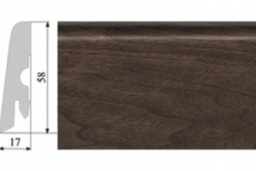 Плинтус Corkstyle Wood с фотопечатью American Walnut 58х17 мм
