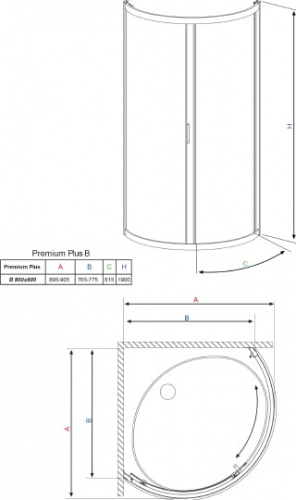 Душевой уголок Radaway Premium Plus B 90x190 прозрачное стекло фото 12