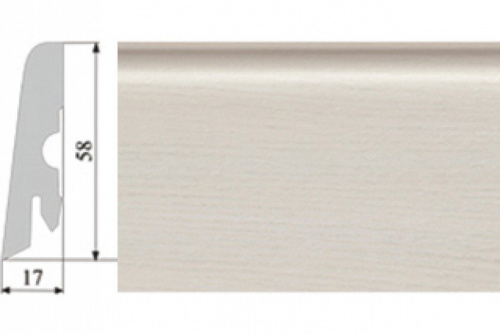 Плинтус Corkstyle Wood с фотопечатью Oak Polar White 58х17 мм